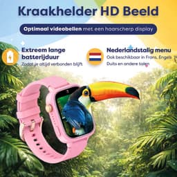 AngelTech Ultra GPS Horloge Kind Met Simkaart 4G – SOS knop – Smartwatch Kinderen – Whatsapp - HD Camera en Videobellen – Smartwatch Kind – GPS Tracker Kind – Smartwatch Kids - Elke polsmaat – Roze — thumbnail 8