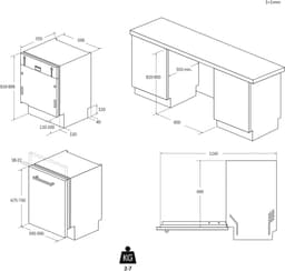 Inbouw vaatwasser - Vaatwasmachine Vaatwasser - Snel servies reinigen - Speed Drive Inverter motor - 60 cm breed - Wit — thumbnail 3