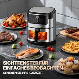 Heteluchtfriteuse Oven - Airfryer Groot - Gezond Frituren - 10 Liter Inhoud - 2100 Watt - Zwart — thumbnail 4