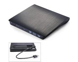 Externe DVD Brander - USB CD Station - Bestanden Archiveren - Verborgen USB Kabel - USB 3.0 - Zwart
