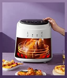 Heteluchtfriteuse - Airfryer XXL - Gezond Koken - Snelle Lucht - 8 Liter - Blauw — thumbnail 4