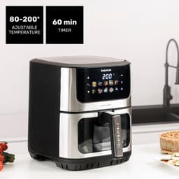 Luchtfriteuse 7S - Heteluchtoven - Gezond Koken - Dubbele Verwarming - 6.5 Liter - Zwart — thumbnail 4