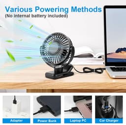 Dailygoods - USB Bureauventilator met 360° Draaibare Hoofden — thumbnail 4