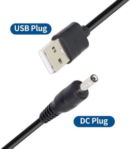 Twee 5V DC-voedingskabels, USB 2.0 mannelijk naar 5,5 mm x 2,1 mm DC-voedingskabels, geschikt voor routers, ledlampen, luidsprekers en andere apparaten, 1 meter lang. — thumbnail 2