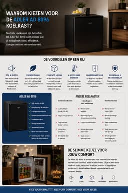 Jurrys Mini koelkast - Frigo - Koeler - Koelinstallatie - Koelkastje - Slim ontwerp - Ruimtebesparend - Inc vriesvak - 45L - Zwart — thumbnail 5