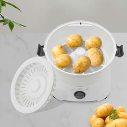Elektrische Aardappelschilmachine - Automatische Schiller - Snel Groenten Schillen - Krachtige Koperen Motor - 1 kg Capaciteit - Wit — thumbnail 2