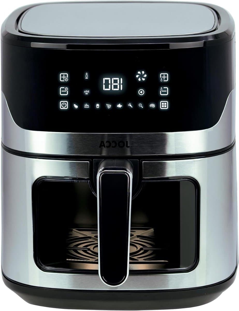 Heteluchtfriteuse - Airfryer - Gezond Koken - 8 Programma's - 65 Liter - Zilver Zwart — afbeelding 1