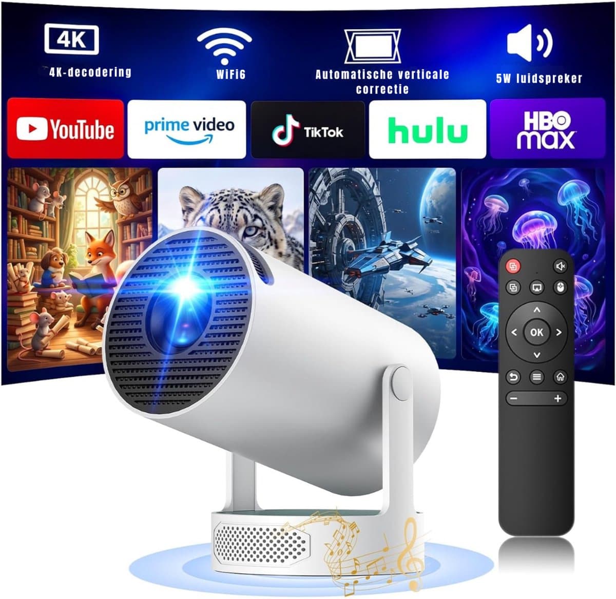 Minibeamers-Projector-Minibeamer-Wit-15cmx15cmx23cm — afbeelding 1