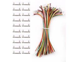 20 Pairs JST Connector met Elektrische Kabel, 150mm, 26AWG, 6-Pin Micro JST Stekker en Bussen voor Elektronica Projecten en Verbindingen