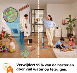 Philips OneUp Elektrische Dweil 3000 series XV3101/01 - Dweilsysteem - Vloerreiniger - Vuil water opzuigen - 1 stand - 50min dweilen - Geen emmer nodig — thumbnail 8