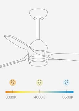 CREATE - Plafondventilator 40W silent Ø132 cm 100% hout - M - Met licht - Afstandsbediening - WIND CUP — thumbnail 3
