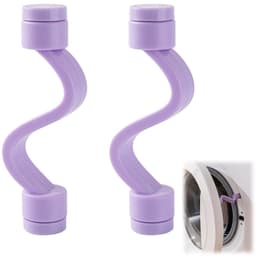 2 stuks-Deursluiting voor wasmachine - Deursteun voor wasmachine - Deurstopper - Ventilatie en geurpreventie - Magnetische sluiting - Wasmachineaccessoires - Geschikt voor wasmachines en drogers - Paars - 10*2*2 cm — thumbnail 1