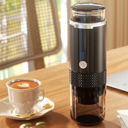 Igoods Draagbare Koffiemachine - Koffiezetapparaat voor Onderweg - 2-in-1 Reis Espresso Apparaat - Werkt op Batterijen en USB - Voor Cups en Gemalen Koffie - Cadeau voor Kampeerders en Reizigers - Reisaccessoire - Zwart — thumbnail 2