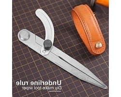 Verstelbare Leer Kompas voor DIY Leerbewerking, 6.1 Inch Passer met Potloodhouder en Precisie Afstandsschrijver