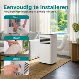 SereneLife Mobiele Airco - 9000 BTU - Airconditioner met Verwarming - WiFi - Koelen, Verwarmen en Ontvochtigen - Inclusief Raaminstallatiekit - Grijs — thumbnail 7