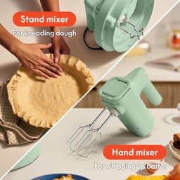 Elektrische Mixer - Keukenmachine Kom - Bakken en Klussen - 2-in-1 Hand en Stand - 35 Qt Capaciteit - Zeeglas — thumbnail 4