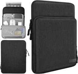 Tabletzak voor 8-9 Inch Tablets met Opbergvakken - Geschikt voor iPad Mini en Galaxy Tab A7 Lite - Zwart en Grijs — thumbnail 1