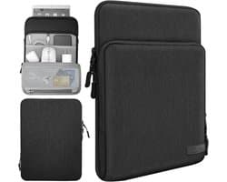 Tabletzak voor 8-9 Inch Tablets met Opbergvakken - Geschikt voor iPad Mini en Galaxy Tab A7 Lite - Zwart en Grijs