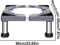 Wasmachine Voetstuk - Apparaat Basis - Huishoudelijk Gebruik - Verstelbare Lengte - 60x60x20cm - Zilver — thumbnail 7