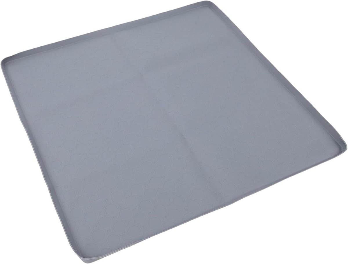 Koelkastmat Siliconen - Lekbak Apparaat - Bescherming Vloeren - Verhoogde Randen - 50x50 cm - Grijs — afbeelding 1