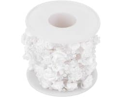 10 meter lange kunstparel slinger met draad, ideaal voor DIY bruiloft decoratie, feestversiering en ambachtelijke projecten (Wit)