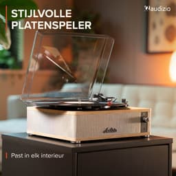 Platenspeler - Audizio Irvine - LP speler - Platenspeler Bluetooth - Voor alle plaatformaten - Licht hout — thumbnail 2