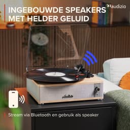 Platenspeler - Audizio Irvine - LP speler - Platenspeler Bluetooth - Voor alle plaatformaten - Licht hout — thumbnail 3