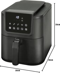 TIM® Airfryer xl - Airfryer xxl - Heteluchtfriteuse - 5 Liter - met keramische antiaanbaklaag - Zwart - 29cm x 23cm x 40cm — thumbnail 2