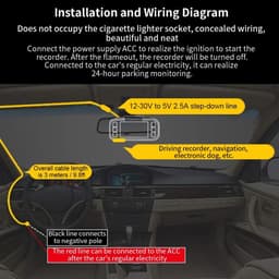 Dailygoods - Dailygoody - Mini USB Dash Cam Hardwire Kit - Parkeerbewaking - Verborgen Bedrading - 5 V 2,5 A - Constant Stroom - Voor Auto — thumbnail 5