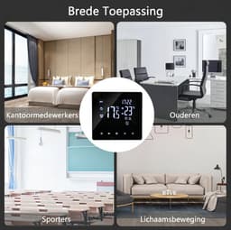 WiFi Slimme Thermostaat – LCD Touchscreen – Tuya App Bediening – Programmeerbare Vloerverwarming – Voor Waterverwarming — thumbnail 4