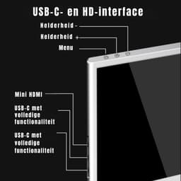 TIM® Professionele Portable Monitor Pro 2024 - Full HD - 13” / 16,5” Tri-Screen - Laptop Scherm Uitbreider - Inclusief Beschermhoes en Kabels - Krachtig - Zilver - 4cm x 34cm x 23cm — thumbnail 3