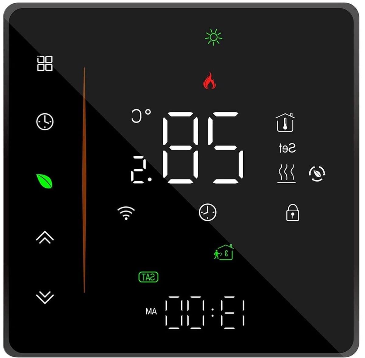 Slimme Thermostaat - Wifi Thermostaat - Verwarming Regelen - App Bediening - 5-35 Gradens - Zwart — afbeelding 1