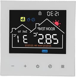 Slimme Thermostaat - Programmeerbaar Display - Energie Besparen - Geheugen Opslag - 86x86mm - Zwart — thumbnail 1