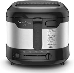 Friteuse Compact - Kleine Frituurpan - Familie Frituren - Opklapbare Handgreep - 1 kg Capaciteit - RVS Zwart — thumbnail 4