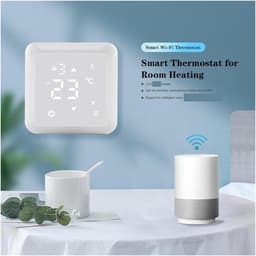 Digitale Thermostaat - Kamer Thermostaat - Verwarming Regelen - Touchscreen Bediening - 86 x 86 mm - Lichtgroen — thumbnail 4