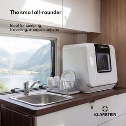 Klarstein Melville mini vaatwasser - Compacte vaatwasser voor 3 couverts, met 7 programma's, 6 liter waterverbruik, AquaStop, draagbaar design — thumbnail 3