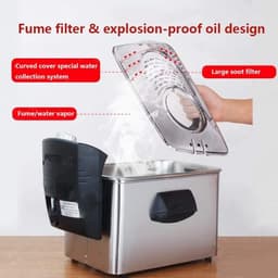 Elektrische Friteuse - Friteuse met mand - Thuis Frituren - Verstelbare Temperatuur - 3 Liter - Rood — thumbnail 5