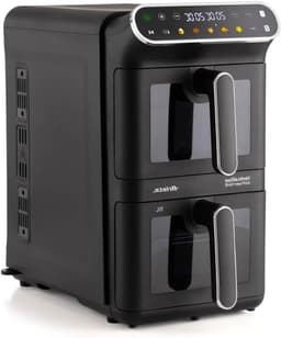 Verticale Dubbele Airfryer - Luchtfriteuse Torenmodel - Gelijk Koken - Ruimtebesparend Ontwerp - 11 Liter - Zwart — thumbnail 1