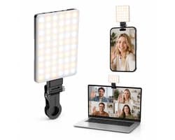 Sounix LED Video Lamp - Studiolampen - 60 LED - Selfie light - Oplaadbare - Smartphone Lamp - Zwart