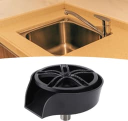 Glazen spoelmachine - Bekerreiniger gootsteen - Snel glazen reinigen - Roestvrijstalen constructie - G1/2 schroefdraad - Zwart — thumbnail 4