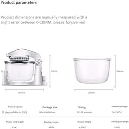 Heteluchtfriteuse Oven - Multicooker Convectie - Snel Koken - Glazen Kom - 10 Liter - Wit — thumbnail 2