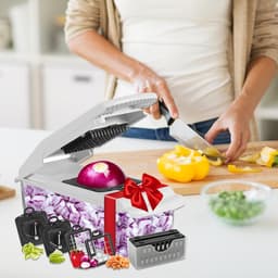 Groentehakker - Keuken Snijder - Koken Vereenvoudigen - 18-in-1 Functies - 334 cm - Wit — thumbnail 4