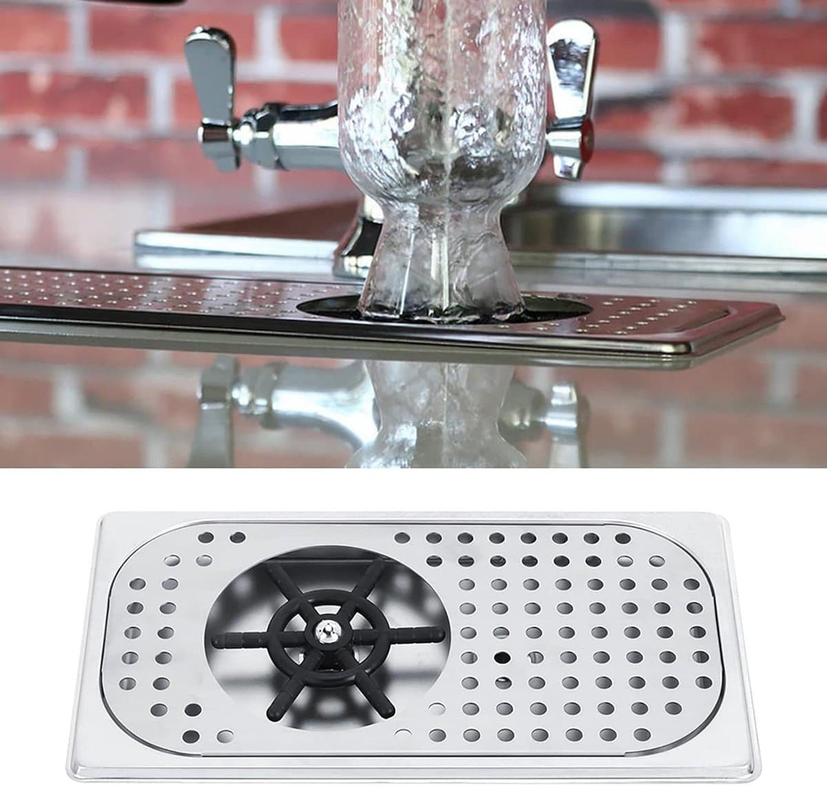 Melkbekerwasmachine - Glazenspoeler - Snel Bekers Reinigen - Vijflaags Galvaniseerproces - 33 x 18 x 7 cm - Zilver — afbeelding 1