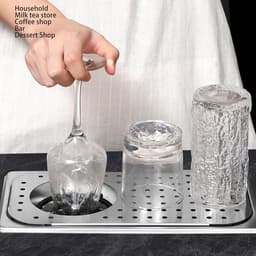 Glazenspoeler - Kopjeswasser Aanrecht - Snel Glazen Reinigen - Automatische Kopjeswas - 32.5 x 17.5 cm - Zilverkleurig — thumbnail 4