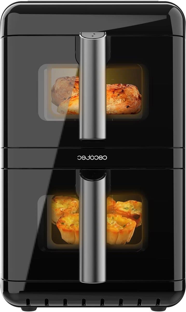 Heteluchtfriteuse - Airfryer Frituurpan - Gezond Koken - Dubbele Containers - 12 Liter - Zwart — afbeelding 1