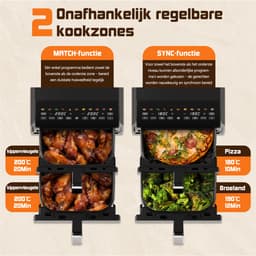 Saikefy Airfryer XXL - 11 Liter - Gestapelde Lades - 11 Programma's - Airfryer met Intelligent Touchbediening - Heteluchtfriteuse - Inclusief 4 handige accessoires — thumbnail 12