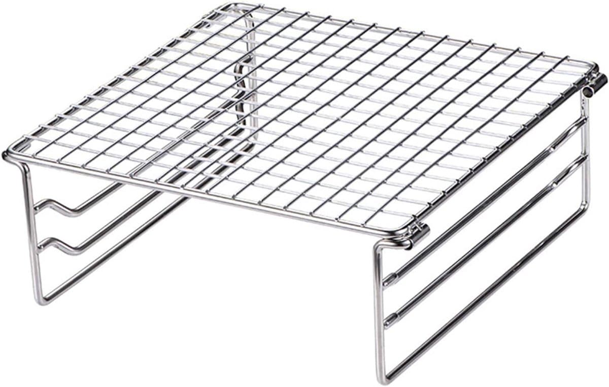 Zware RVS Grill Warmhoudrek voor Draagbare Camping Grill met Poten - Ideaal voor Buiten, Hiking en BBQ Feestjes — afbeelding 1