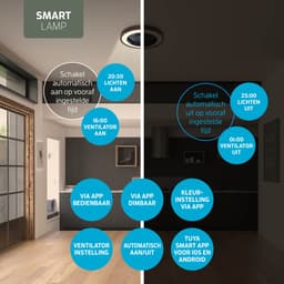 Varin® Plafondventilator met verlichting - Walnoot hout - Tuya Wifi - LED RGBW - Ø 50cm - Super stil - Afstandsbediening smart lamp - Plafondlamp slaapkamer - Plafonniere woonkamer - Plafondlampen - Plafond lamp - Verlichting kinderkamer - Ventilator — thumbnail 5