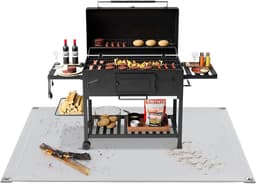 Grote Vuurvaste Grillmat van 87cm x 87cm, Hittebestendige Bescherming voor BBQ en Buitenkeuken, Waterdichte Barbecue Ondergrond voor Terrassen en Tuinen — thumbnail 1