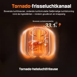 Saikefy Airfryer XXL - 11 Liter - Gestapelde Lades - 11 Programma's - Airfryer met Intelligent Touchbediening - Heteluchtfriteuse - Inclusief 4 handige accessoires — thumbnail 2